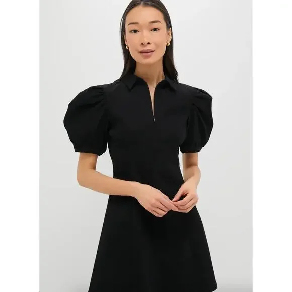 hyacinth house black front zip denim mini dress Women's Grey Turtleneck Dress